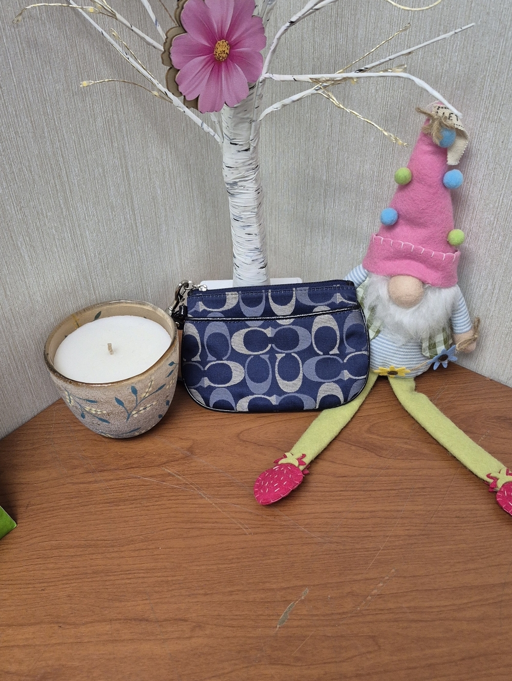 Coach Blue Signature Mini Wristlet Pouch Reposhed From @getongetoff